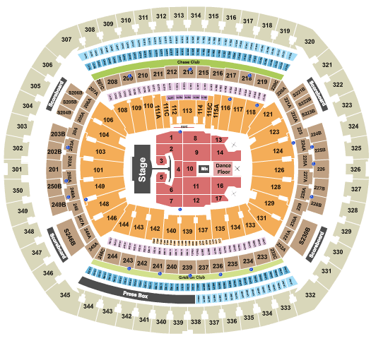 MetLife Stadium P!nk Seating Chart